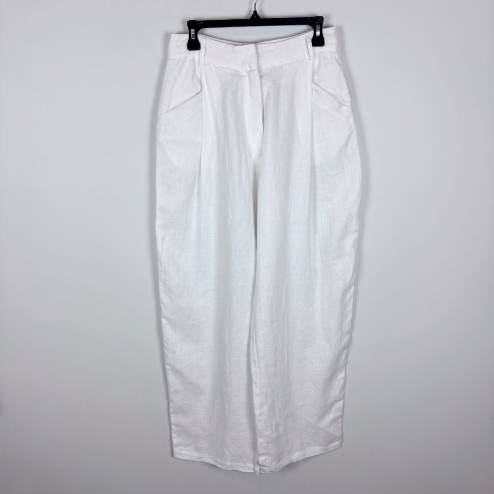 AEXAE Linen Trousers in White Size M - Picture 2 of 16